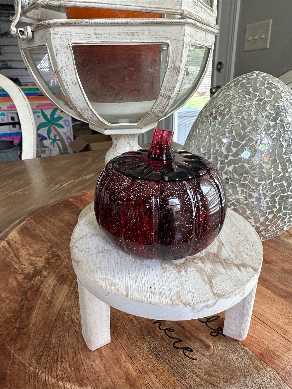 Decorative epoxy resin Pumpkin Jar - Home Accents